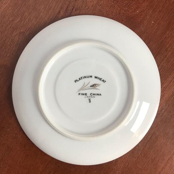 3/$20 VTG MS Platinum Wheat Bone China Japan White Tea Cup & Saucer Set For One - Picture 3 of 11